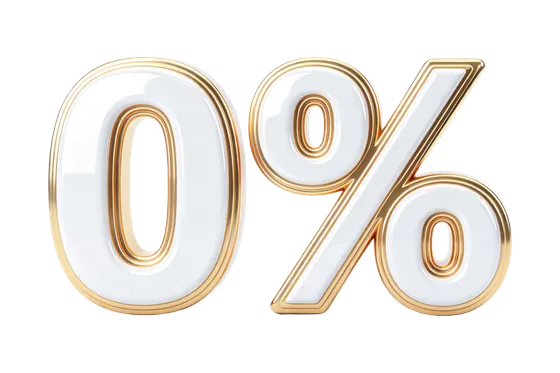 Shiny Golden Zero Percent Promotion Concept