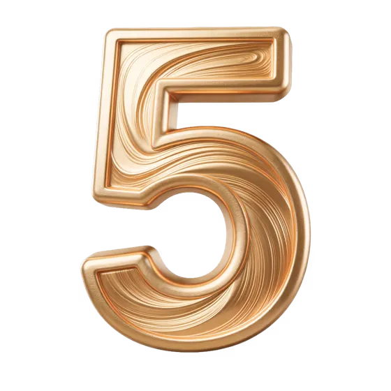 Golden Number Five Elegant Design Element