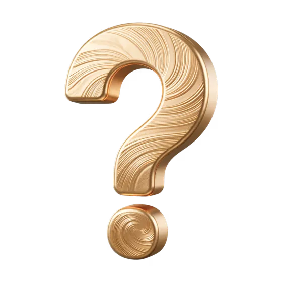 Golden Textured Question Mark Isolated Concept