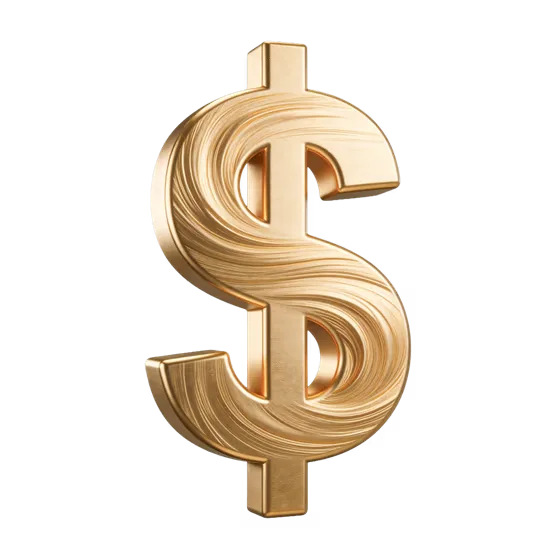 Luxurious Golden Dollar Sign Financial Concept