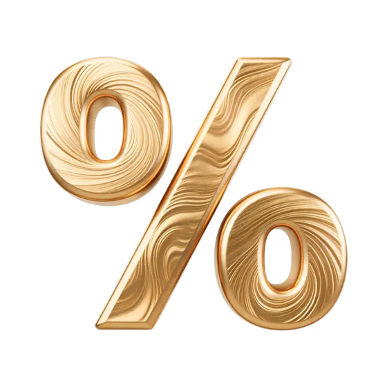Luxurious Golden Percentage Symbol Black Background