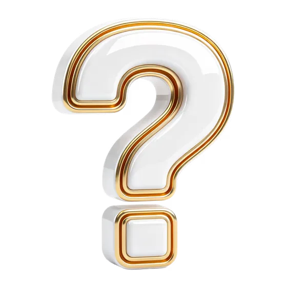 Elegant Golden White Question Mark Symbol