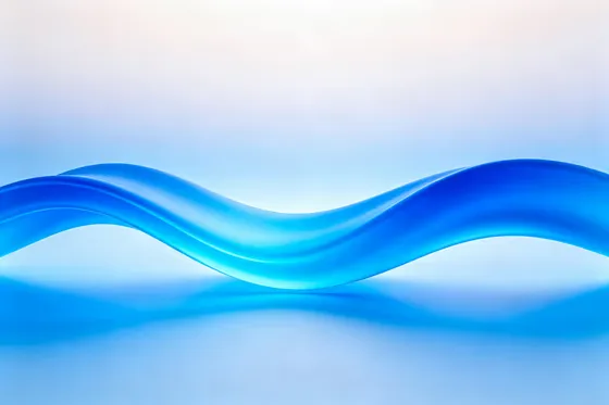 Elegant Blue Wavy Shape Reflective Surface