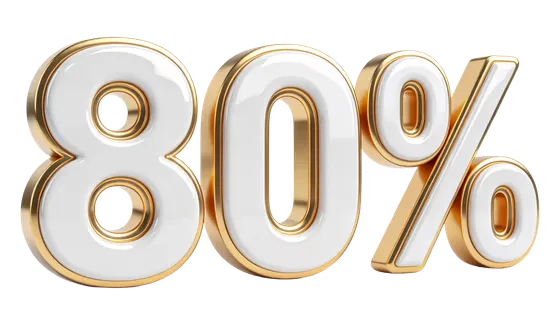 Eighty Percent Golden White Glossy Symbol