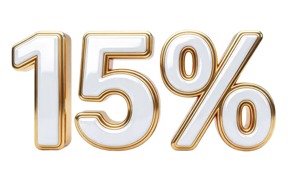 Elegant Fifteen Percent Golden White Design