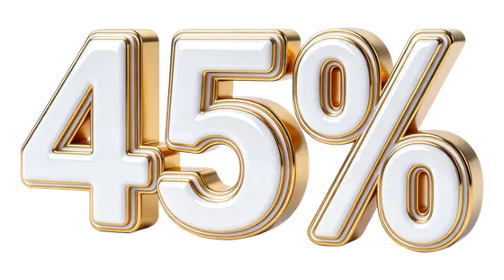 Golden White Glossy 45 Percent Value