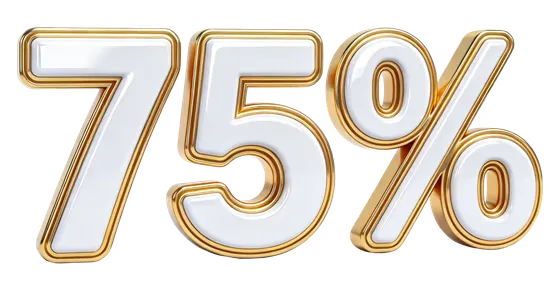 Seventy Five Percent Gold White Discount