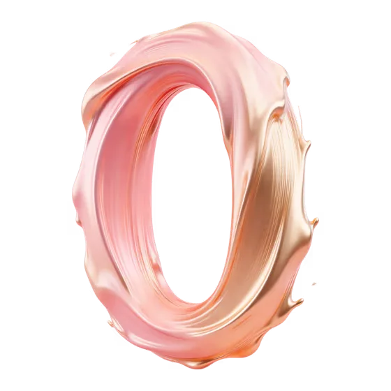 Fluid Metallic Pink Gold Abstract Zero