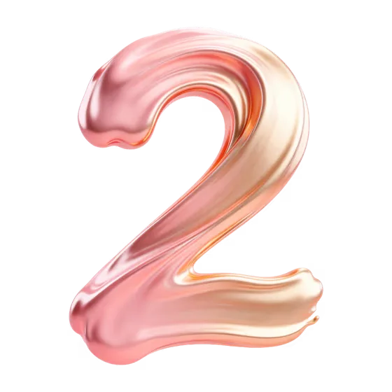 Shiny Rose Gold Fluid Number Two