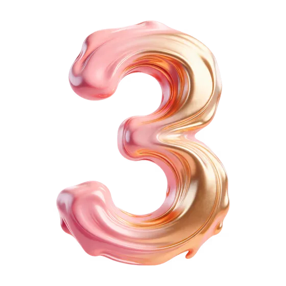 Luxury Gold Pink Fluid Number Three