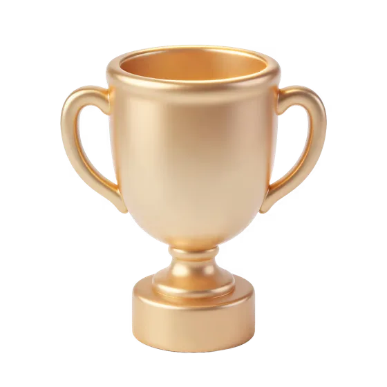 Golden Trophy Cup Symbolizes Achievement Success