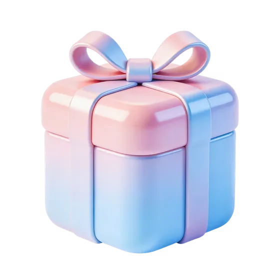 Stylish Pastel Gradient Gift Box 3D