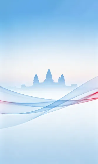 Angkor Wat Temple Abstract Blue Waves