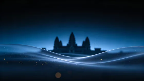 Angkor Wat Temple Abstract Blue Horizon
