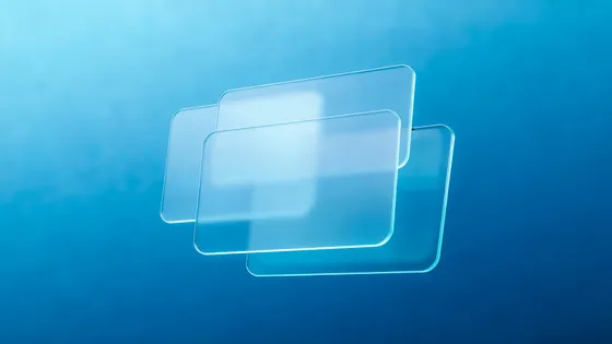 Transparent Blue User Interface Overlap Concept