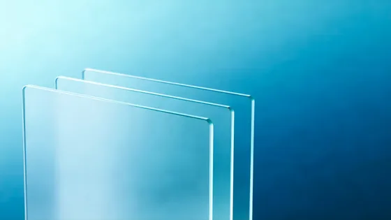 Multiple Transparent Glass Panels Blue Background