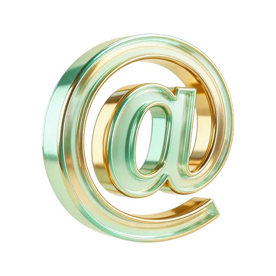 Glossy Metallic At Symbol Email Icon