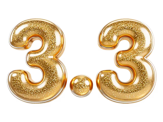 Shiny Golden Number 3.3 Celebration Element