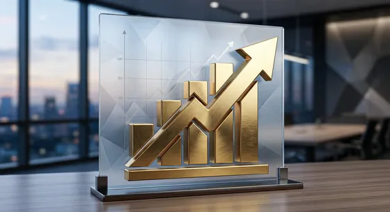 Golden Business Growth Strategy Financial Concept