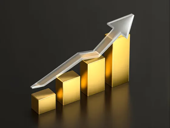 Financial Growth Bar Chart Success Concept