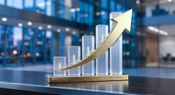 Golden Arrow Corporate Business Progress Concept