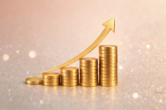 Investment Growth Concept Gold Coin Arrow