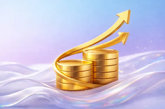 Investment Growth Golden Coins Upward Movement