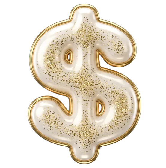 Rich Golden Glittering Dollar Sign Finance
