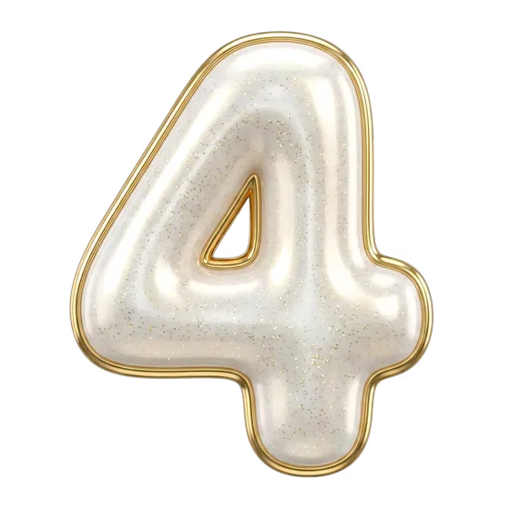 Shiny Celebratory Gold Pearl Number Four