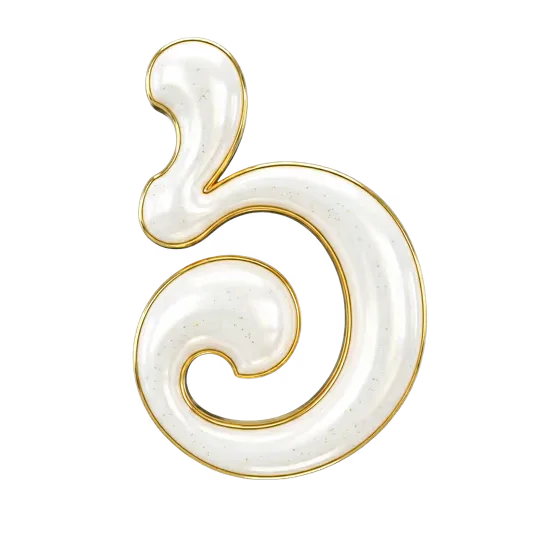 Khmer Number 6 Gold Luxury 3D Render