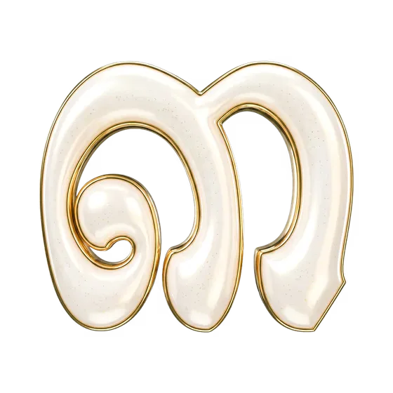 Khmer Number 3 Gold Luxury 3D Render