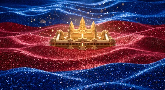 Golden Angkor Wat Cambodia Glittering National