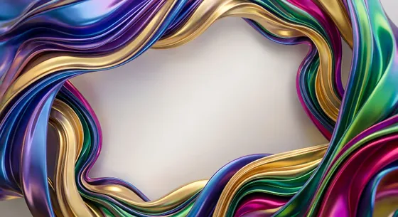 Luxury Abstract Iridescent Metallic Flowing Design