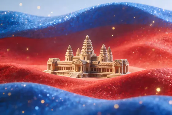 Angkor Wat Cambodia Artistic Glitter Concept