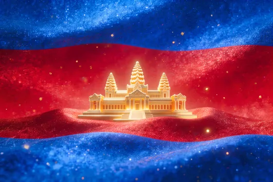 Glorious Golden Angkor Wat Cambodia Symbol