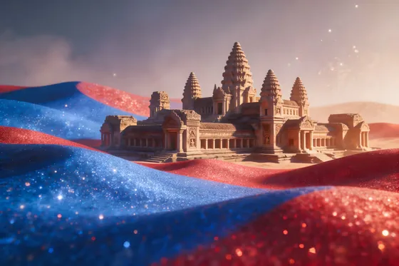 Mystical Angkor Wat Cambodia Glittering Landscape