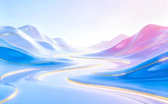 Soft pastel gradient abstract waves landscape futuristic minimal background