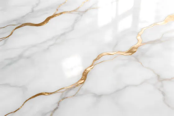 White Marble Floor With Gold Veins