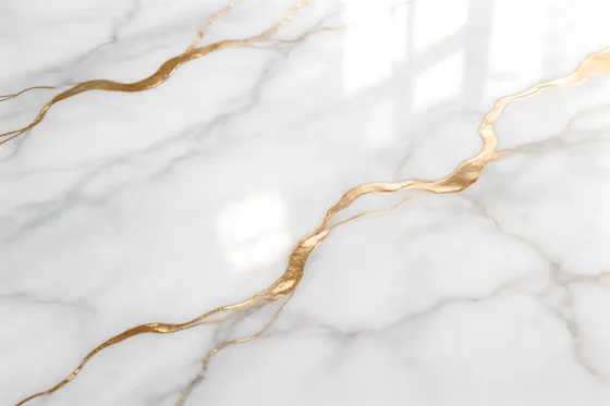 White Marble Floor With Gold Veins