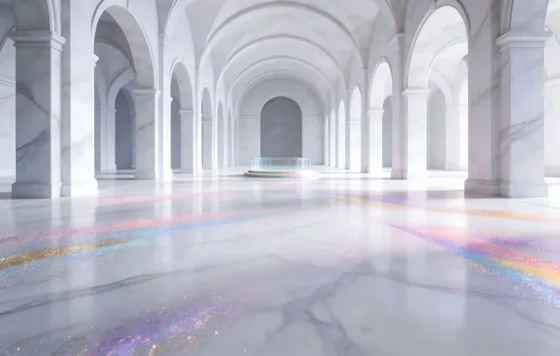 Large Room With Rainbow Colored Floor