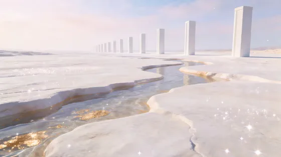 Scene Of A Frozen River