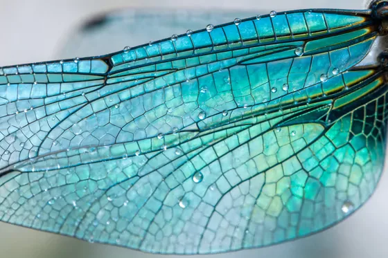 Dragon Wing With Water Droplets On It