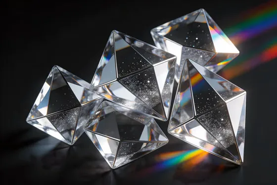 Three Diamonds On A Black Background