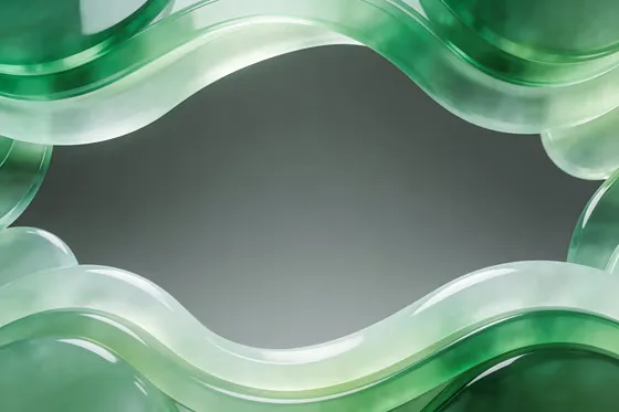 Abstract Green Background With Wavy Lines