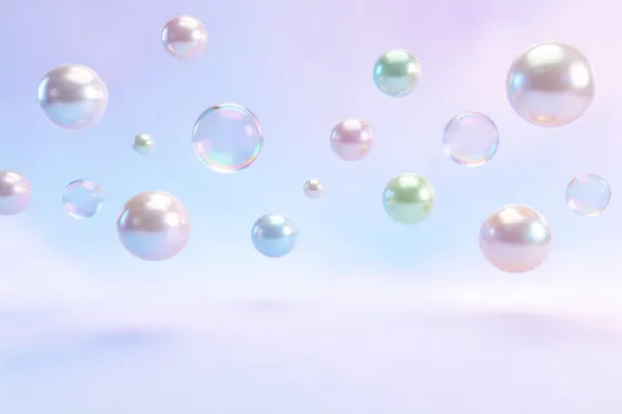 Soap Bubbles Floating In The Air