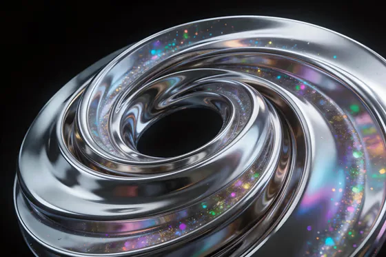 Silver Spiral With Colorful Lights