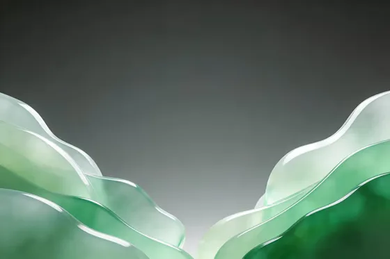 Green Glass Vase With White Base
