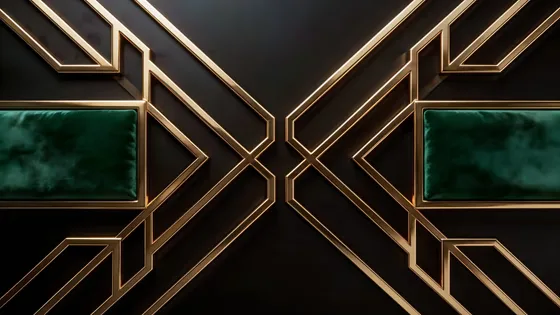 Green And Gold Geometric Wallpaper