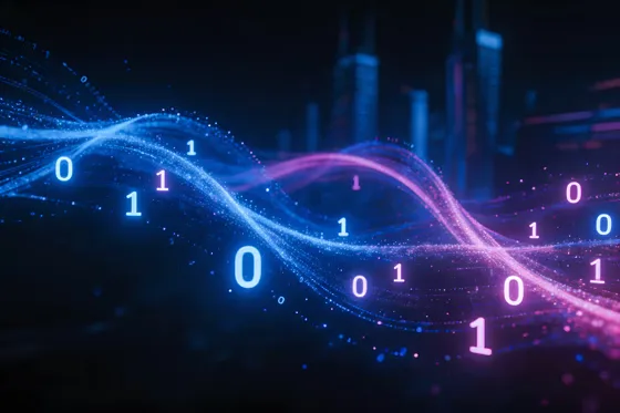Digital Wave With Numbers And Numbers