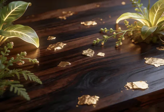 Wooden Table With Bunch Of Plants On It